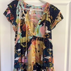 Anthropologie Alessandro Florio Ruffle Sleeve Flannel Dress